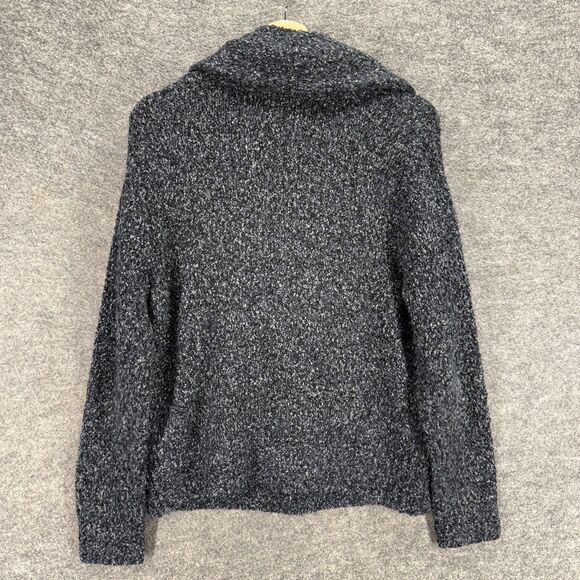 August Silk Cardigan Women L Large Gray Knit Collared Long Sleeve Acrylic - Picture 2 of 7